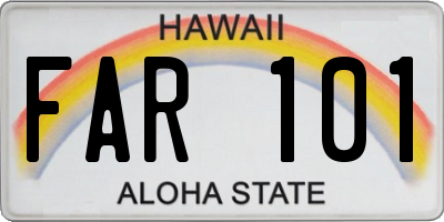 HI license plate FAR101