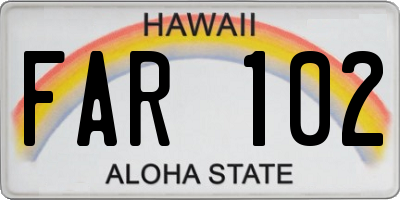 HI license plate FAR102