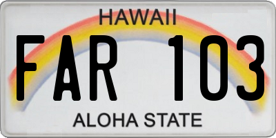 HI license plate FAR103