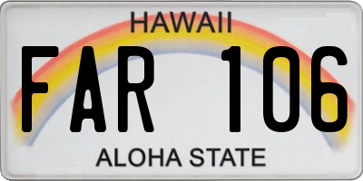 HI license plate FAR106