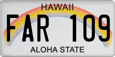HI license plate FAR109