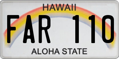HI license plate FAR110