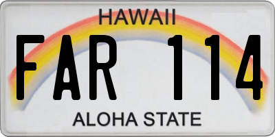 HI license plate FAR114