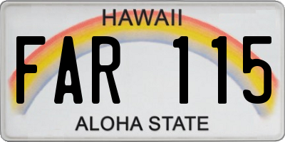 HI license plate FAR115