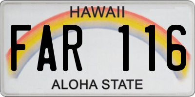 HI license plate FAR116