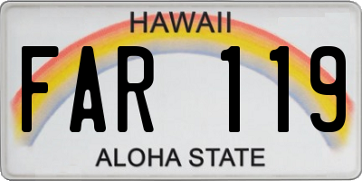 HI license plate FAR119