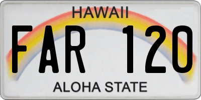 HI license plate FAR120
