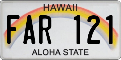 HI license plate FAR121