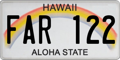 HI license plate FAR122