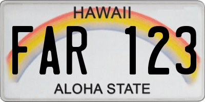 HI license plate FAR123