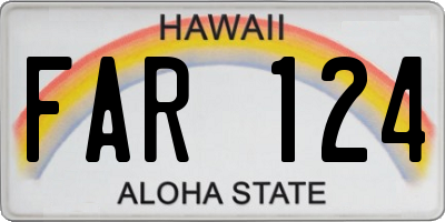 HI license plate FAR124