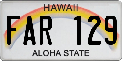 HI license plate FAR129