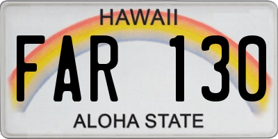 HI license plate FAR130