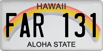 HI license plate FAR131