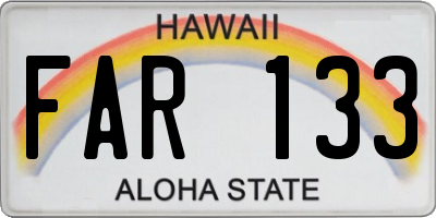 HI license plate FAR133