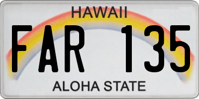 HI license plate FAR135
