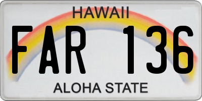 HI license plate FAR136