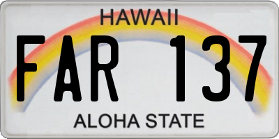HI license plate FAR137