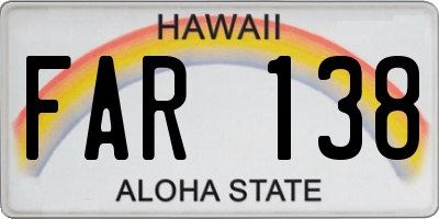 HI license plate FAR138