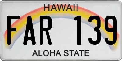 HI license plate FAR139