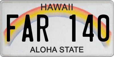 HI license plate FAR140