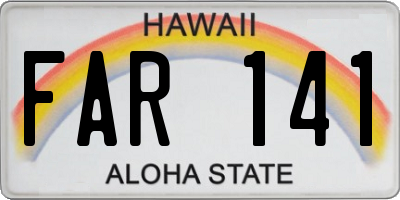 HI license plate FAR141