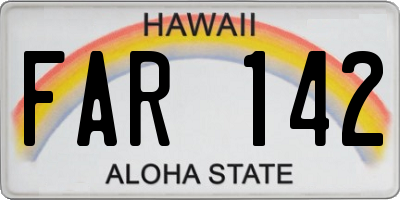 HI license plate FAR142