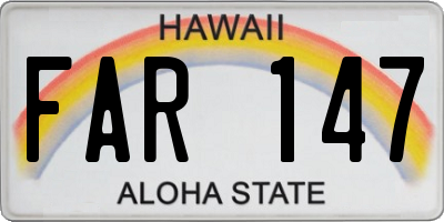 HI license plate FAR147