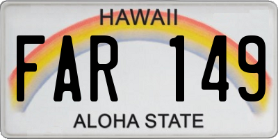 HI license plate FAR149