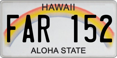 HI license plate FAR152