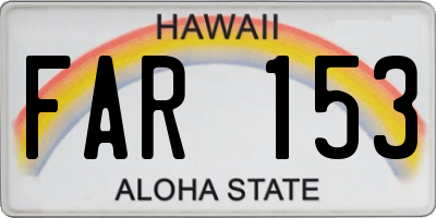 HI license plate FAR153