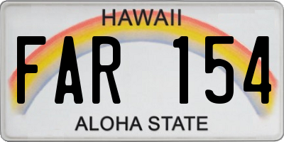 HI license plate FAR154