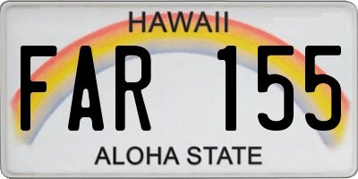 HI license plate FAR155