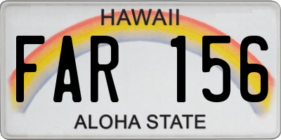 HI license plate FAR156