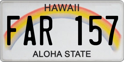 HI license plate FAR157