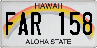 HI license plate FAR158