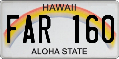 HI license plate FAR160