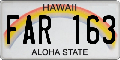 HI license plate FAR163