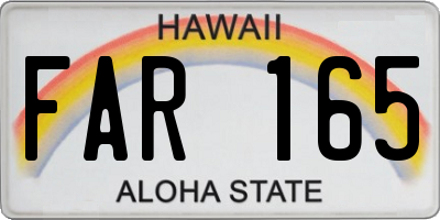 HI license plate FAR165