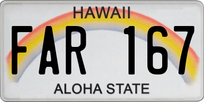 HI license plate FAR167