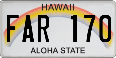 HI license plate FAR170