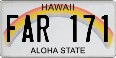 HI license plate FAR171