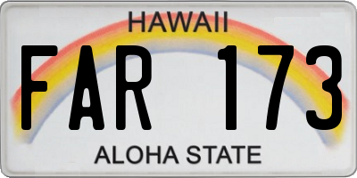 HI license plate FAR173