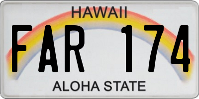HI license plate FAR174