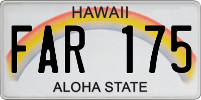 HI license plate FAR175