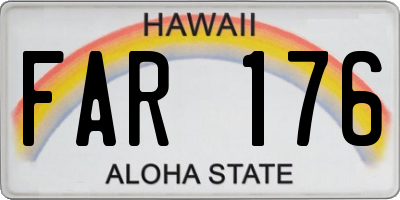 HI license plate FAR176