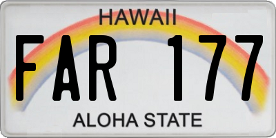 HI license plate FAR177