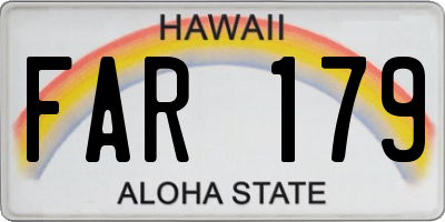 HI license plate FAR179