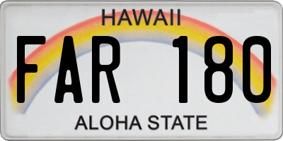 HI license plate FAR180