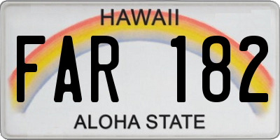 HI license plate FAR182